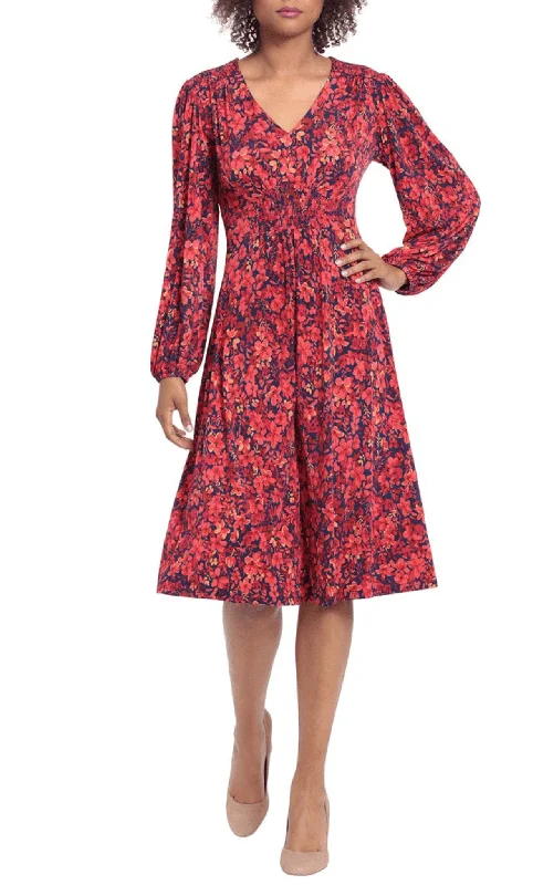 Seasonal Clearance London Times T6439M - Full Floral A-line Dress