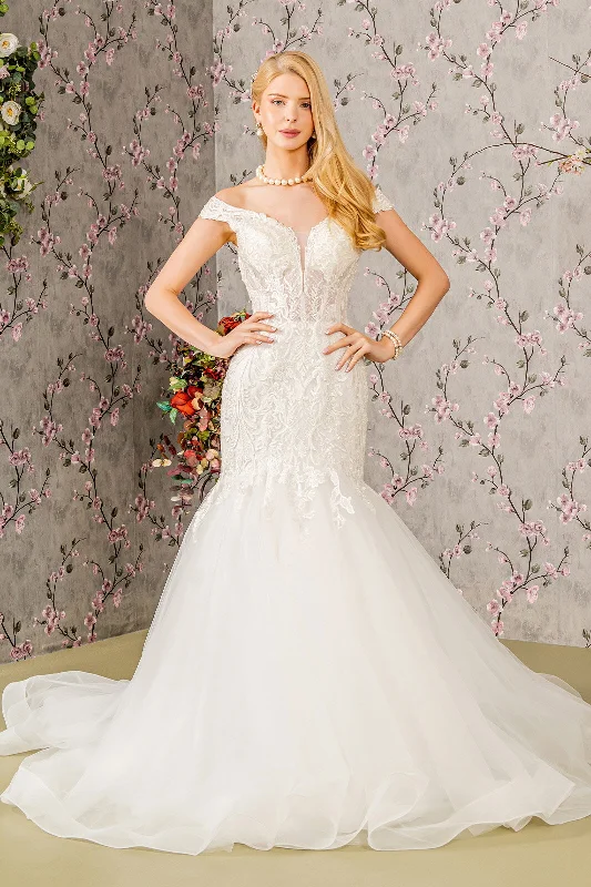 Special Offer Off Shoulder Mermaid Wedding Dress by GLS Gloria GL3490