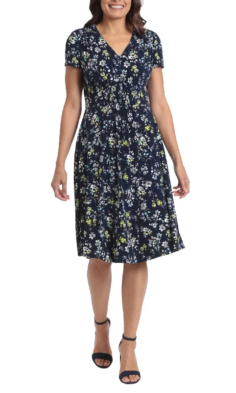 Special Offer For You London Times T6387M - Floral V-Neck Cocktail Dress