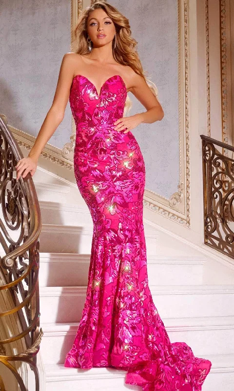 Inspired By You, Designed For You Jovani 44340 - Floral Sequin Prom Dress