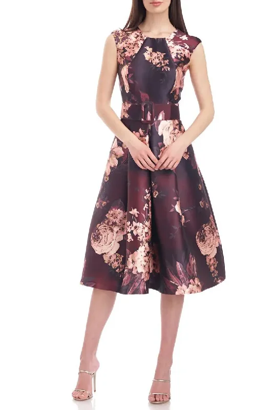 Fall Sale, Prices Drop Kay Unger 5515931 Short Cocktail Floral Pleated Midi Dress