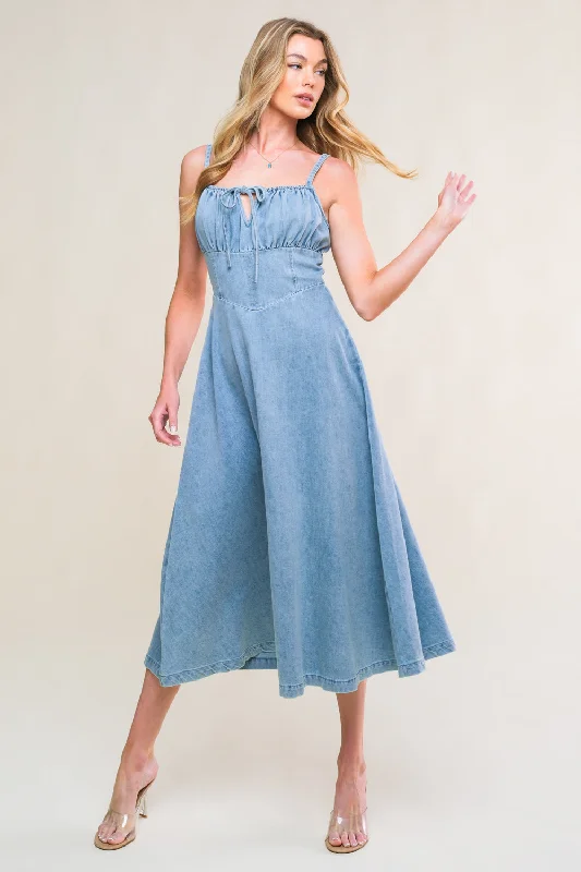 Fashion Frontiers GORGEOUS ADORNMENT DENIM MINI DRESS