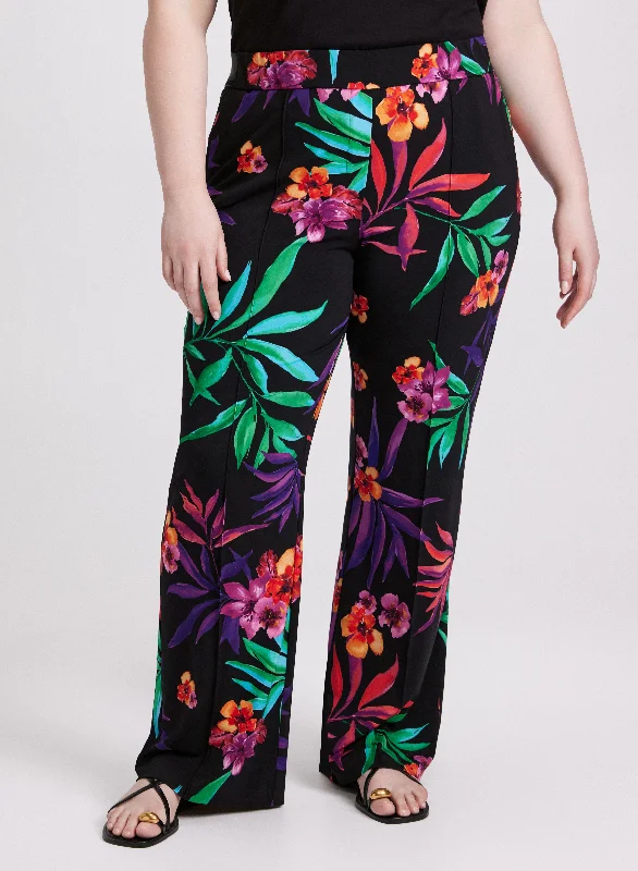 Break Fashion Norms Joseph Ribkoff - Leaf Print Pants