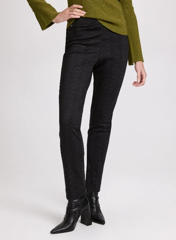 Cozy Chic Promotions Sofia Herringbone Slim-Leg Pants