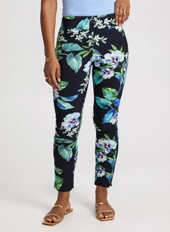 Shop The Hottest Deals Pull-On Floral Ankle Pants