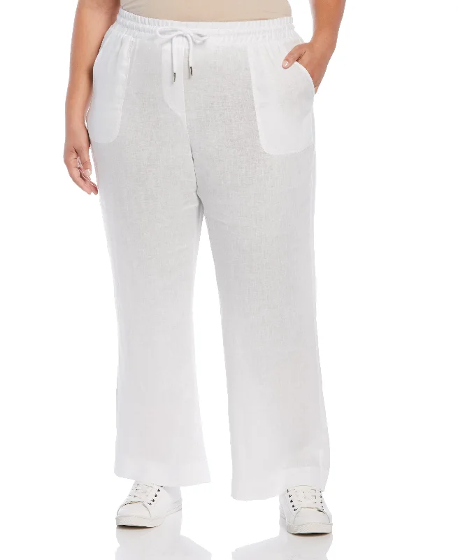 Exclusive Deals Online Plus Size Modern Fit Wide Leg Linen Pant