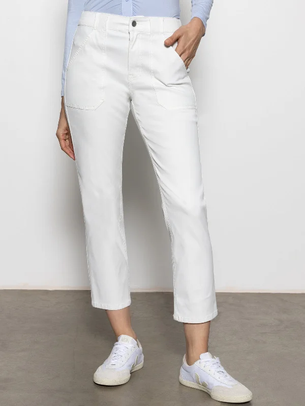 Polished Style Deals Sculpted Hayden Standard Rise Straight Crop Pant Brilliant White