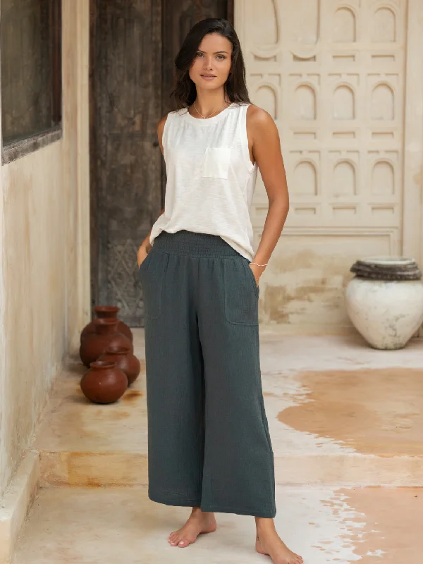 Day-To-Night Styles Bahama 3/4 Cotton Pants Charcoal