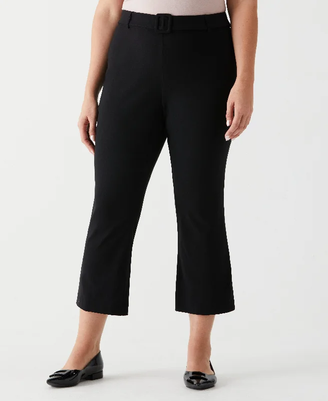 Chic And Edgy Plus Size Crop Boot Cut Pant with Belt