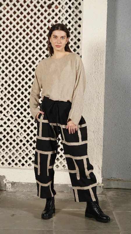 Trend Leading Collection Benton Linen Blend Pants in Onyx