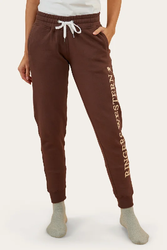 Chic Styles Iluka Womens Trackpant - Chocolate/Dark Sand