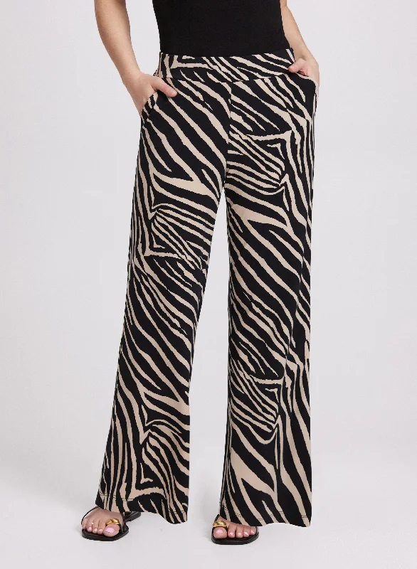 The Latest Fashion Trends Olivia Zebra Print Wide-Leg Pants