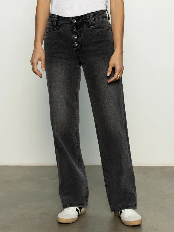 Relaxed Style Deals Luna Cuffed Standard Rise Jeans Dark Smoke