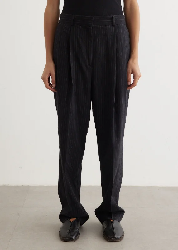 Everyday Elegance Sale Double-Pleated Tailored Pinstripe Trousers