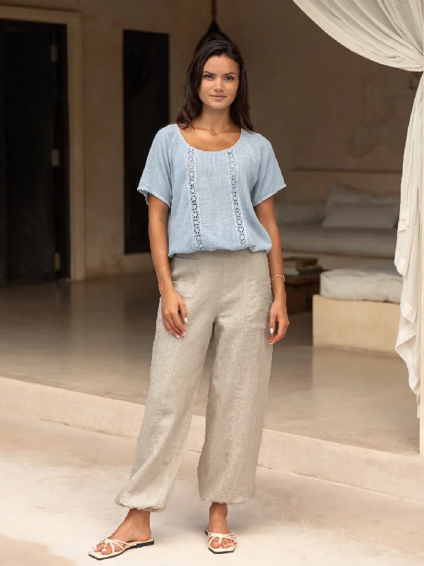 Elegant Fashion Offers Malibu Linen Pants Flax