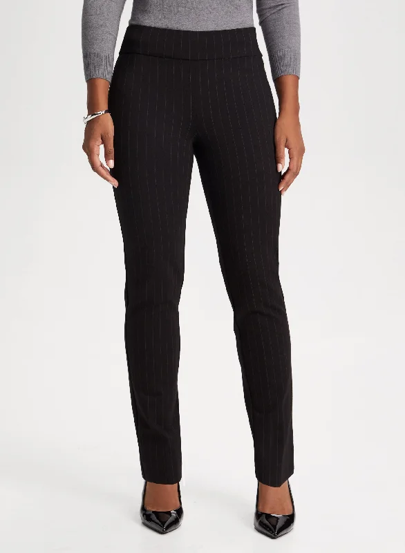 Trend Forward Threads Pinstripe Pull-On Pants