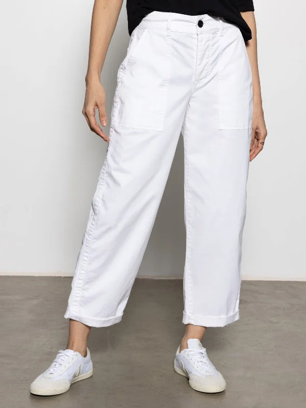 Summer Fashion Cruiser Semi High Rise Chino Pant Bleached White