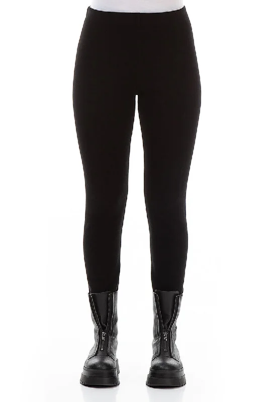 Urban Fashion Black Warm Cotton Trouser Leggings