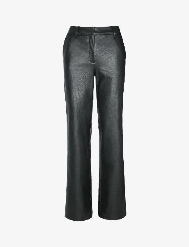 Season Offer Faux Leather Wide Leg Trouser