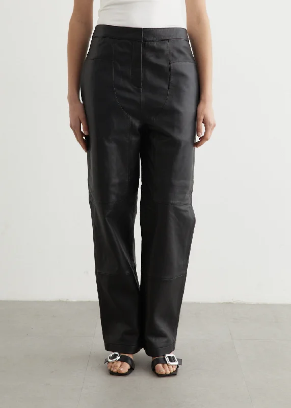 Relaxed Style Tia Leather Pants