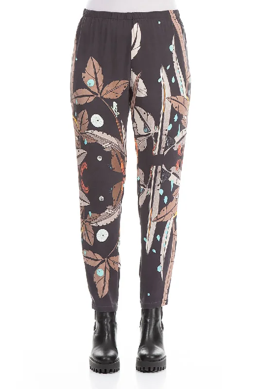 Limited-Time Offer Stylish Leaves Print Silk Leggings