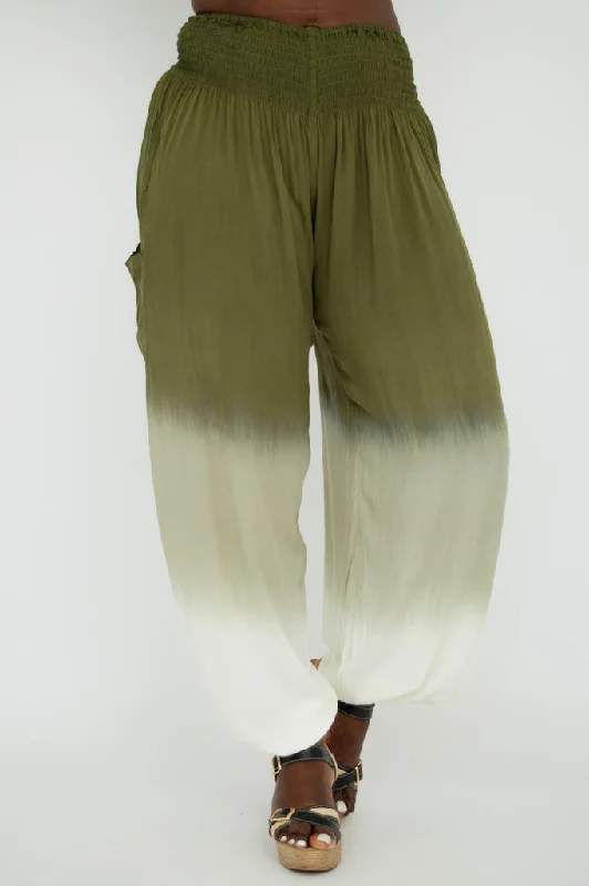 Street Style Discounts Embra Pants, Green Dip-Dye