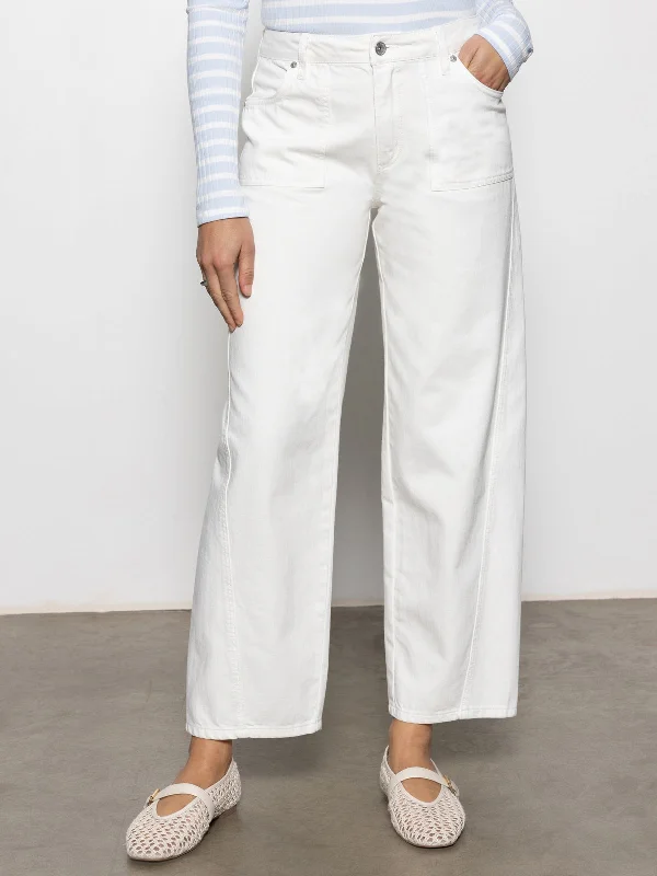 Holiday Glam District Column Standard Rise Ankle Jean Bleached White