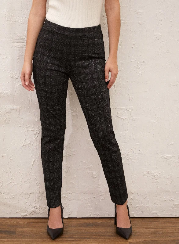 Trendy Threads Pull-On Plaid Motif Pants