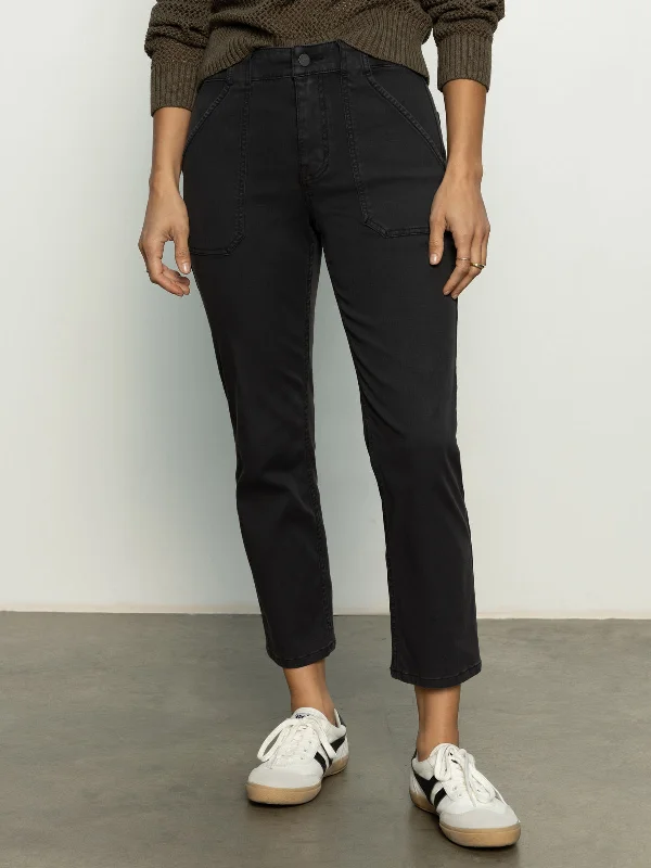 Contemporary Casual Deals Sculpted Hayden Standard Rise Straight Crop Pant Black