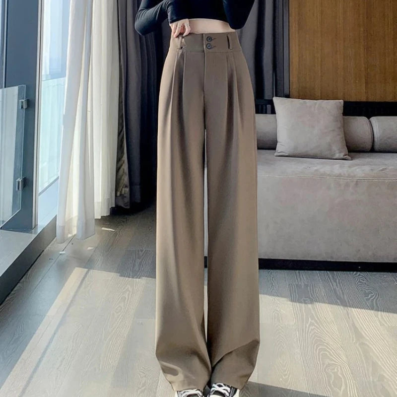 Limited-Time Offer Women's Wide Leg Suit Fashion Designer High Waist Pants