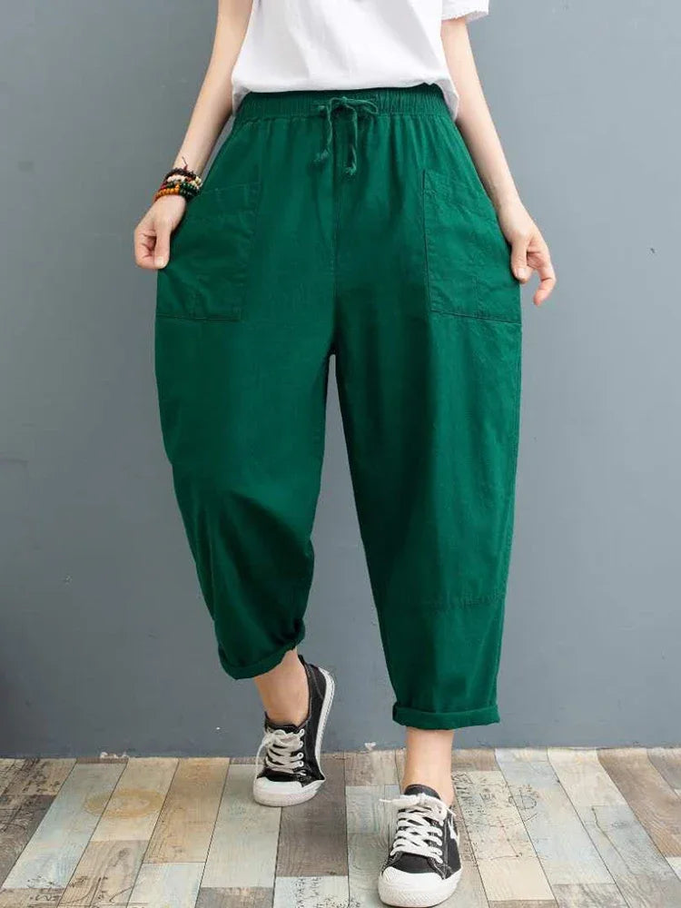 Relaxed Style Women's Fashion Designer Women's Cotton Linen Harem Pants