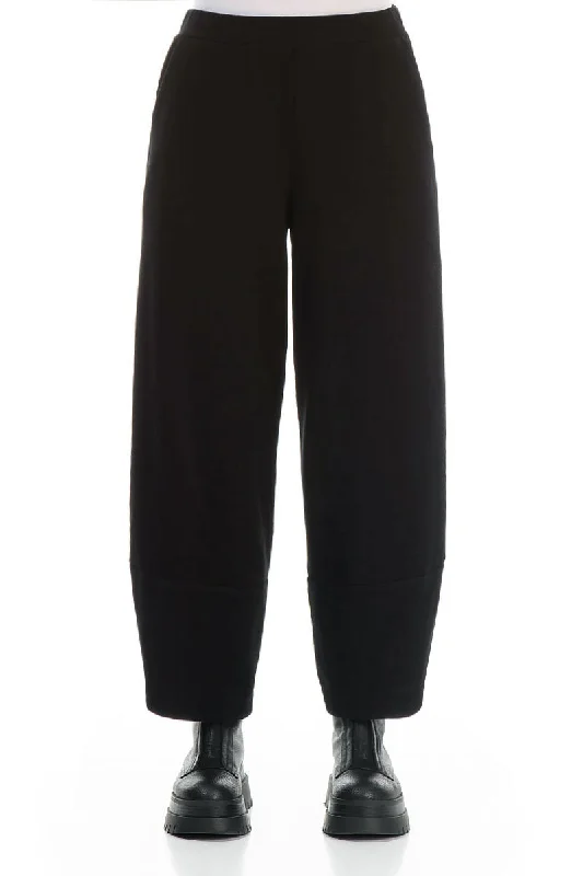 Seasonal Fashion Black Cotton Jersey Trousers