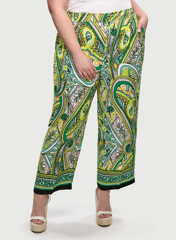 Seasonal Clearance Joseph Ribkoff - Paisley Print Wide Leg Pants