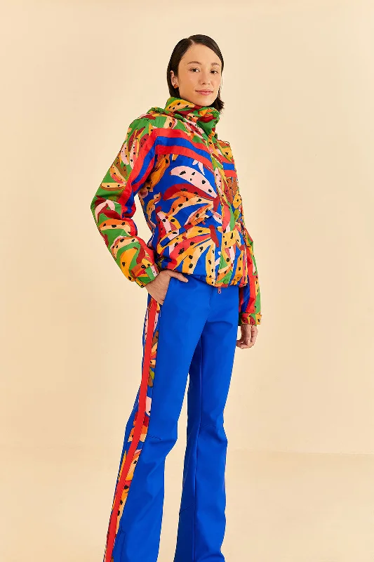 Vintage Style Deals Blue Colorful Bananas Ski Pants