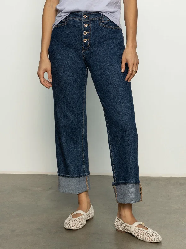 Classic Elegance Sales Luna Cuffed Standard Rise Jeans Solstice