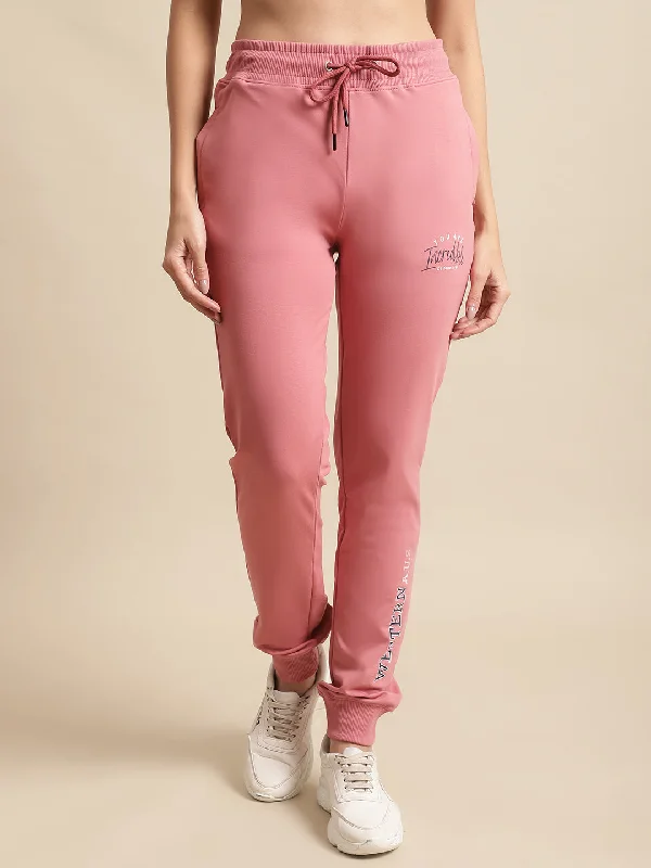 Chic & Modern Sales Women's Casual  Pink Full length Mid rise Jogger Pants