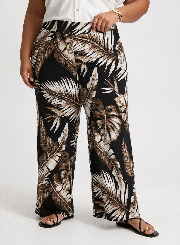 New Season Fashion Preview Sale Palm Print Wide Leg Pants