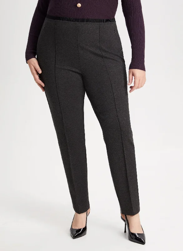 Chic And Edgy Slim Leg Pull On Pants