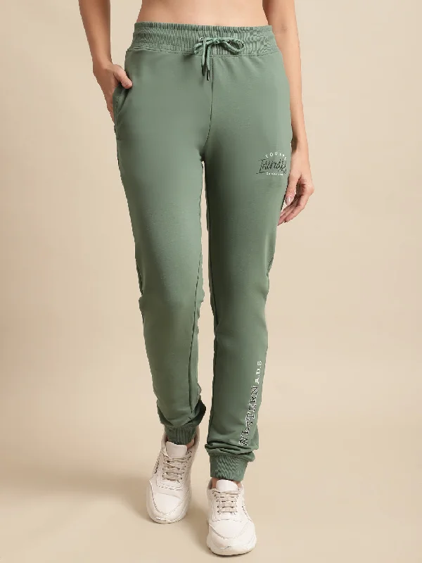 Fashion-Forward Offers Women's Casual  Green Full length Mid rise Jogger Pants