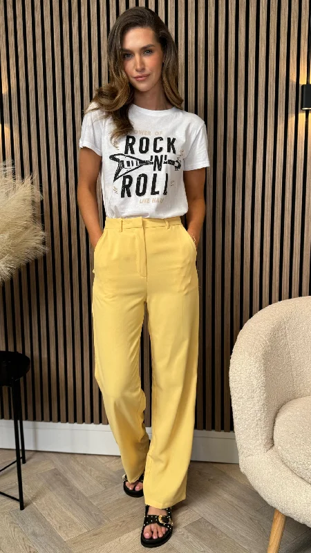 Athleisure Style Sale Naomi Yellow Straight Leg Trousers