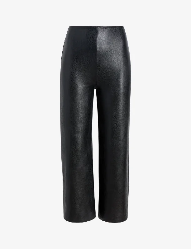 Ride The Style Wave Faux Leather Cropped Wide Leg Pant