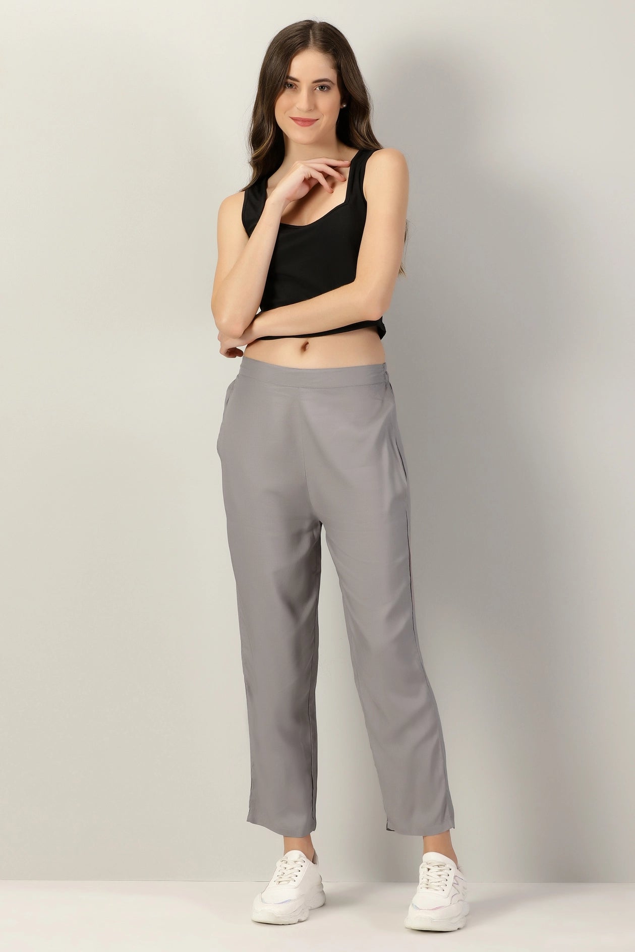 Style Revolution Gray Straight Pant